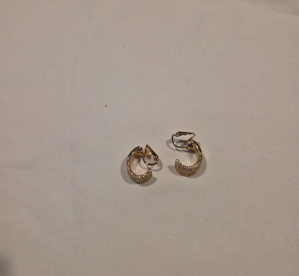Monet Gold-Tone Textured Mini Huggie Earrings